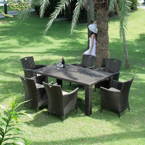 Alexander Rose Wave Tisch 170x100cm, rechteckig mit Glasplatte