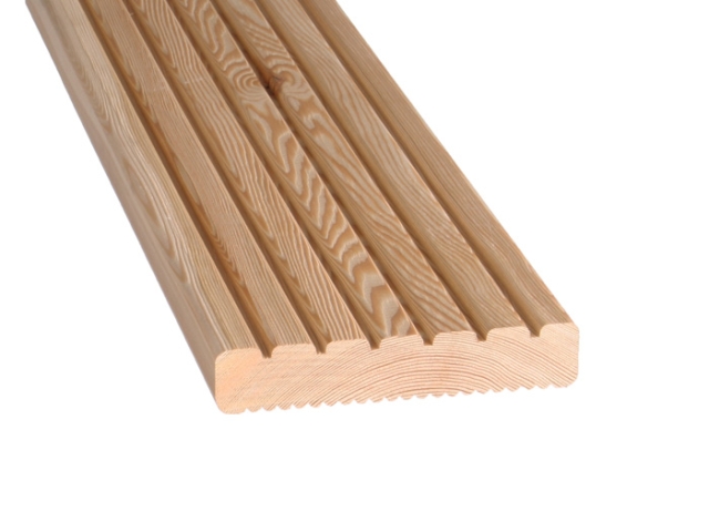 Terrassendiele kanadische L�rche 27x142mm grob-fein profiliert