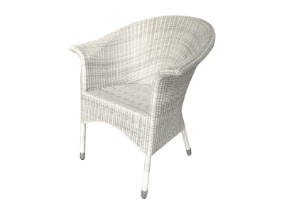 Zebra Hastings Sessel Silk White mit geschwungen Armlehnen