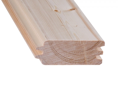 Blockbohle nordische Fichte 45x121mm mit doppel Nut und Feder unbehahndelt Blockbohle nordische Fichte 45x121mm mit doppel Nut und Feder unbehahndelt