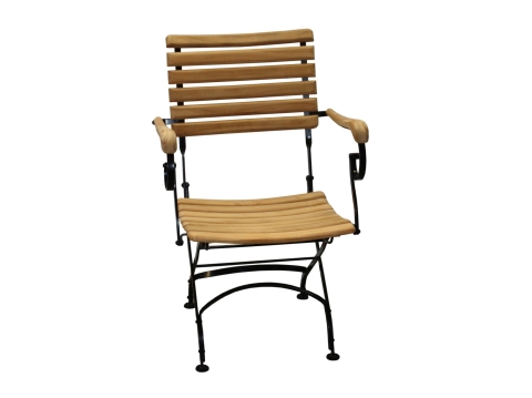 Zebra Florence Armlehnstuhl klappbar aus Teakholz und Flachstahl