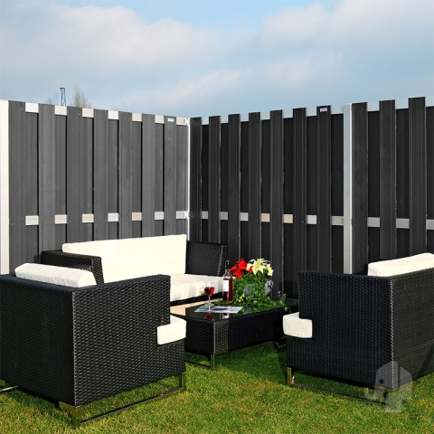 Elephant Design Sichtschutz WPC, anthrazit 180x180cm