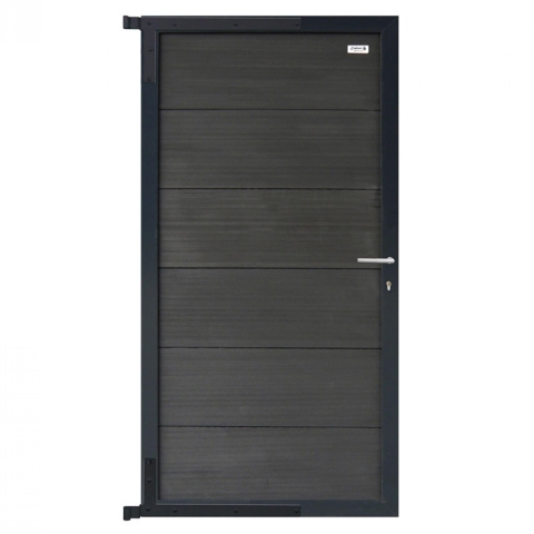 Elephant Forte Zauntor WPC anthrazit-Rahmen anthrazit 90x180cm inkl. Beschlag