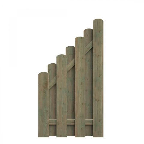 Bohlenzaun Boleo Abschluss Kiefer kdi gr�n 90x160-90cm