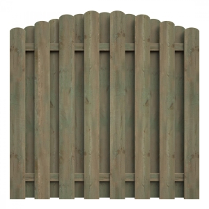 Bohlenzaun Boleo rund Kiefer kdi gr&uuml;n 180x180/160cm