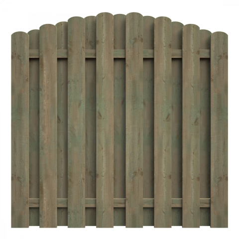 Bohlenzaun Boleo rund Kiefer kdi gr�n 180x180/160cm