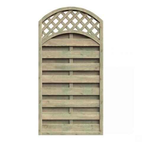 Dichtzaun Mailand Rundbogen 90x180/160cm Kiefer kdi gr�n mit Rankgitter