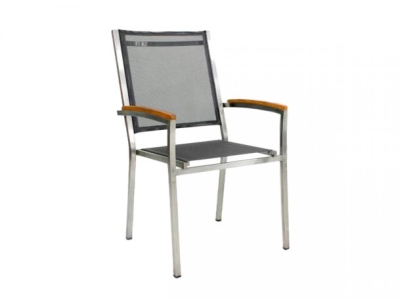 Zebra Pontiac Stapelsessel hoch Argenta hohe R&uuml;ckenlehne Edelstahl