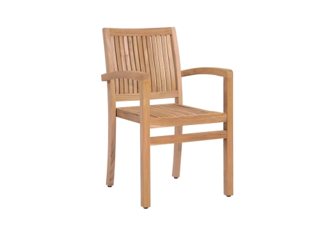 Zebra Bueno Stapelsessel aus massivem Teakholz, ergonomisches R�ckenteil