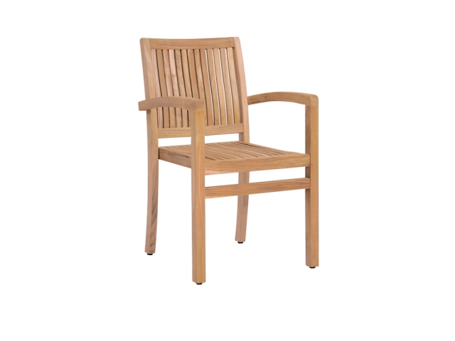 Zebra Bueno Stapelsessel aus massivem Teakholz, ergonomisches R�ckenteil