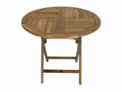 Zebra Poker Tisch rund 90x74cm aus Teakholz