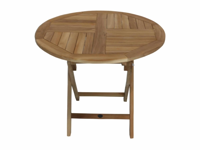 Zebra Poker Tisch rund 90x74cm aus Teakholz