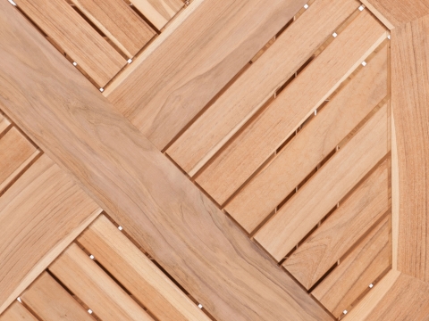 Zebra Poker rund Tisch 110x74cm rund aus Teakholz