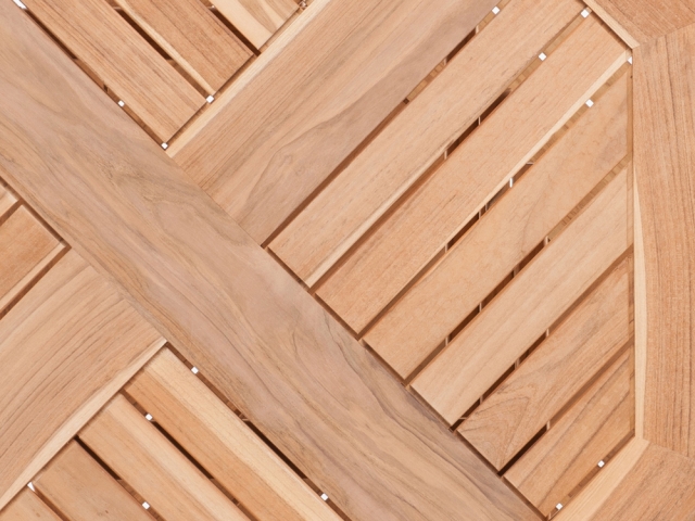 Zebra Poker rund Tisch 110x74cm rund aus Teakholz