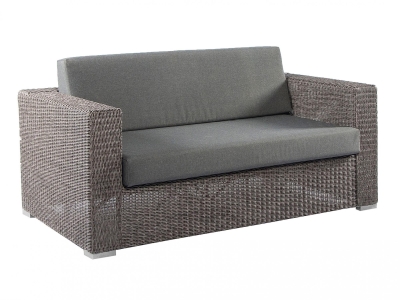 Alexander Rose Monte Carlo Lounge Sofa 150cm, Geflecht Grau mit Kissen
