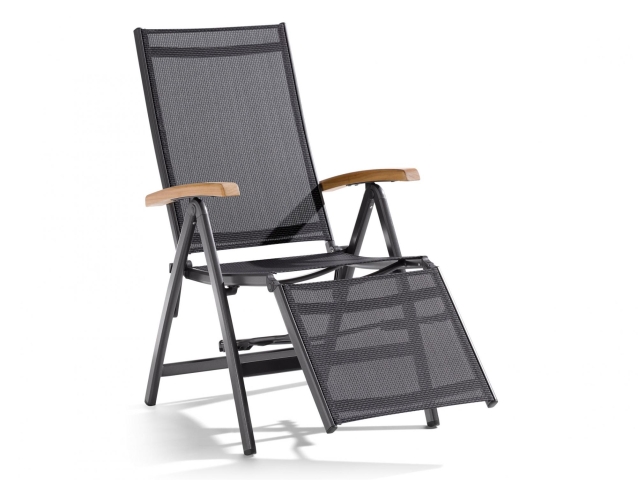 Sieger Cadiz Relaxsessel, Aluminium eisengrau klappbar, R�cken-Fu�teil verstellbar