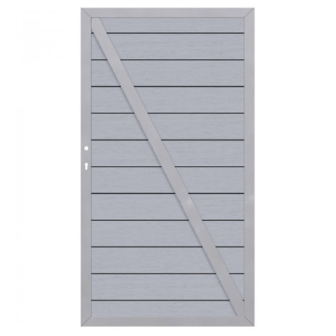 System WPC Tor grau 2579, DIN rechts - 98x180cm