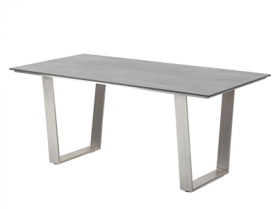 Niehoff Noah Tisch 200x95cm, Trapezkufe Edelstahl, HPL Tischplatte