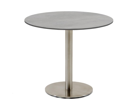Niehoff Bistro Tisch rund 125cm HPL, Edelstahl-Gestell
