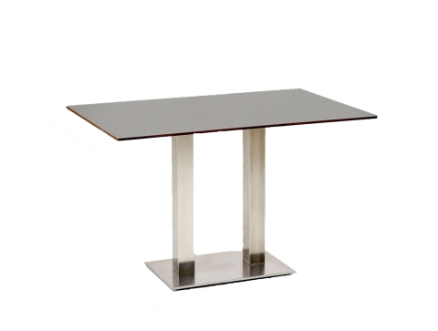 Niehoff Bistro Tisch rechteckig 120x81cm HPL, Edelstahl-Gestell