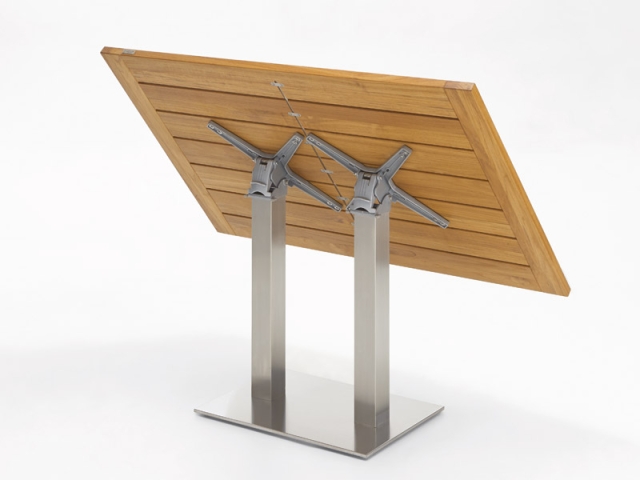 Niehoff Bistro Tisch rechteckig 140x95cm HPL, Gestell Edelstahl