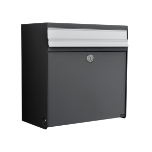 MEFA Briefkasten Fuga 460, Stahl in Basaltgrau Struktur mit Aluminium MEFA Briefkasten Fuga 460, Stahl in Basaltgrau Struktur mit Aluminium