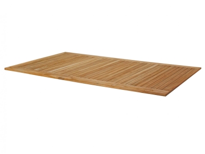 Zebra Tischplatte massiv Teak geb&uuml;rstet 210x100x2,5cm