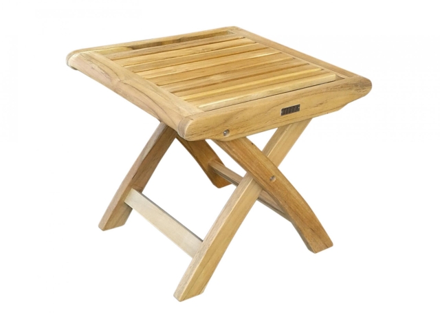 Zebra Brasilia Hocker aus Teakholz 47x49x44cm klappbar