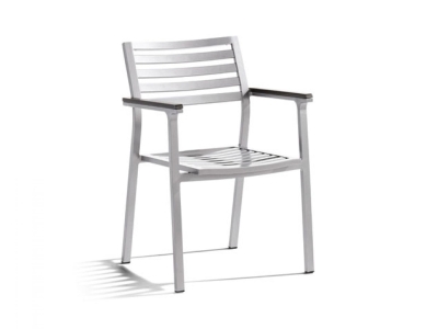 Sieger Faro Stapelsessel Aluminium graphit mit Armlehnen