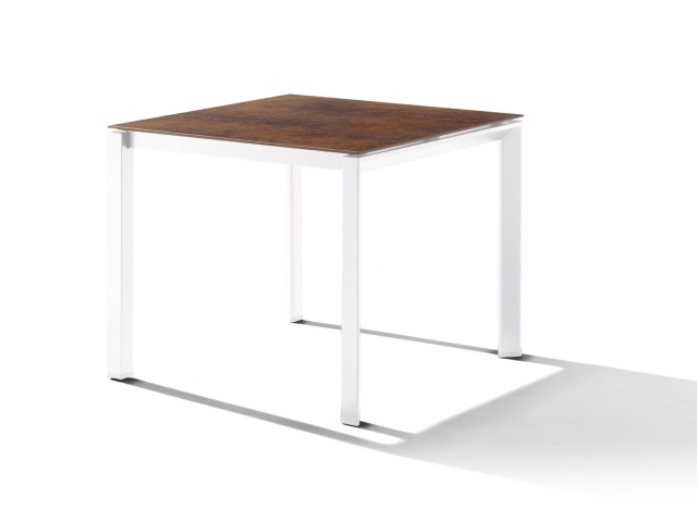 Sieger Gartentisch 90x90cm Polytec Bronze-Gestell Wei�