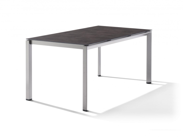 Sieger Gartentisch 160x90cm Polytec Beton dunkel-Gestell Graphit