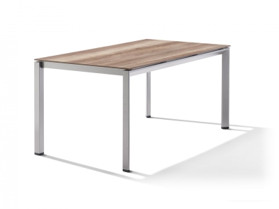 Sieger Gartentisch 160x90cm Polytec Eiche hell-Gestell Graphit