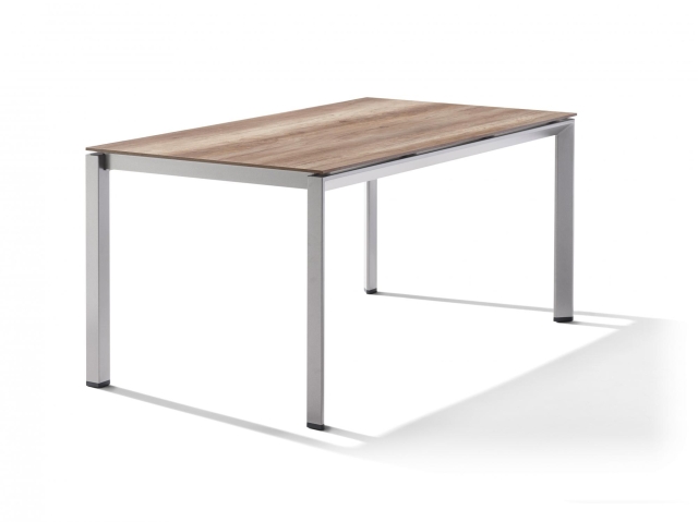 Sieger Gartentisch 160x90cm Polytec Eiche hell-Gestell Graphit