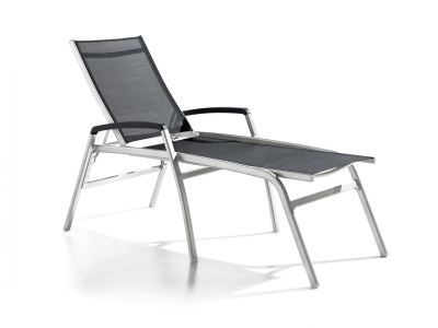 Sieger Bodega extra hohe Komfort Stapel-Liege Aluminium graphit rollbar klappbar