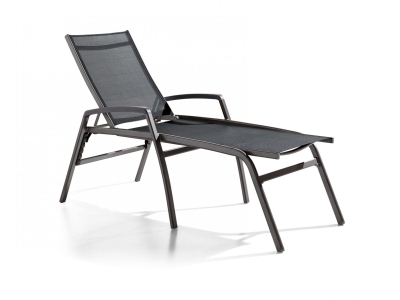 Sieger Bodega extra hohe Komfort Stapel-Liege Aluminium eisengrau rollbar, klappbar