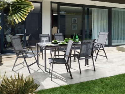 Sieger Calvi Gartenm&ouml;bel-Set, eisengrau 8-teilig Aluminium