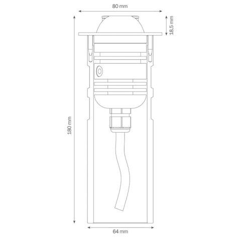 LCD Einbaustrahler 1466LED Graphit