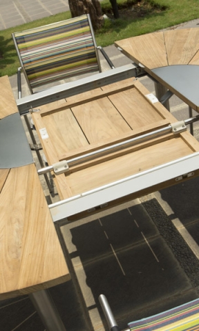 Zebra Gartenm�bel-Set Catax recyceltem Teak - Rovex stripe