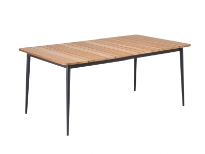 Niehoff Luna Tisch 160x95cm, Gestell Aluminium anthrazit, Tischplatte Teak natur