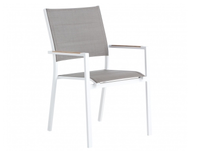 Niehoff Nantes Armlehnstuhl, Aluminium weiß stapelbar Niehoff Nantes Armlehnstuhl, Aluminium weiß stapelbar