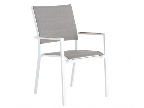 Niehoff Nantes Armlehnstuhl, Aluminium wei� stapelbar
