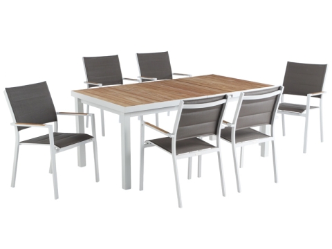 Niehoff Nantes Armlehnstuhl, Aluminium wei� stapelbar