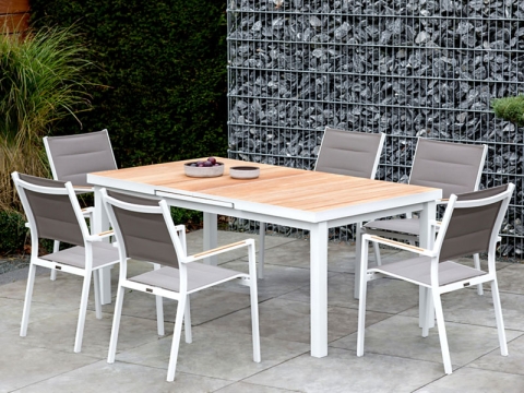 Niehoff Nantes Armlehnstuhl, Aluminium wei� stapelbar