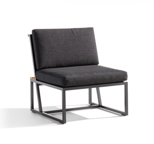 Sieger Havanna Lounge Mittelelement Alu eisengrau mit Polstern