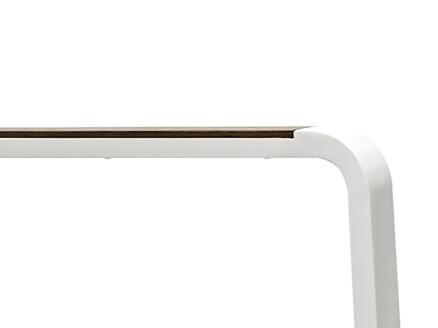 Zebra Bee Sessel Aluminium wei� mit Teak-Armlehnen