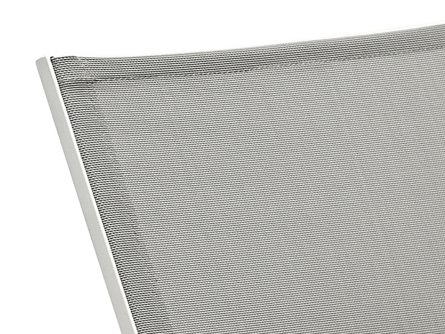 Zebra Bee Sessel Aluminium wei� mit Teak-Armlehnen