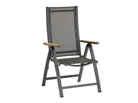 Zebra Fly Klappsessel graphite, Armlehnen Teak