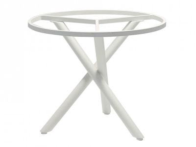 Zebra Mikado Rundrohr Tischgestell Aluminium Weiss ohne Tischplatte