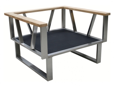 Zebra Belvedere Lounge Sessel Rahmen Edelstahl- ohne Polster 89,5 cm x 82,5 cm x 75 cm