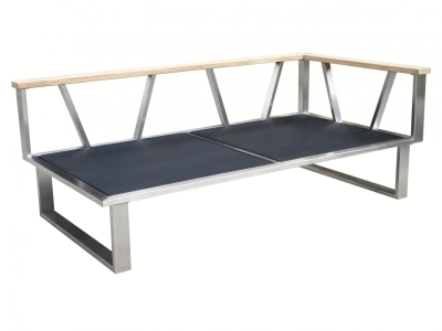 Zebra Belvedere Lounge 2-Sitzer, Armlehne rechts Rahmen Edelstahl - ohne Polster 156 cm x 82,5 cm x 75 cm